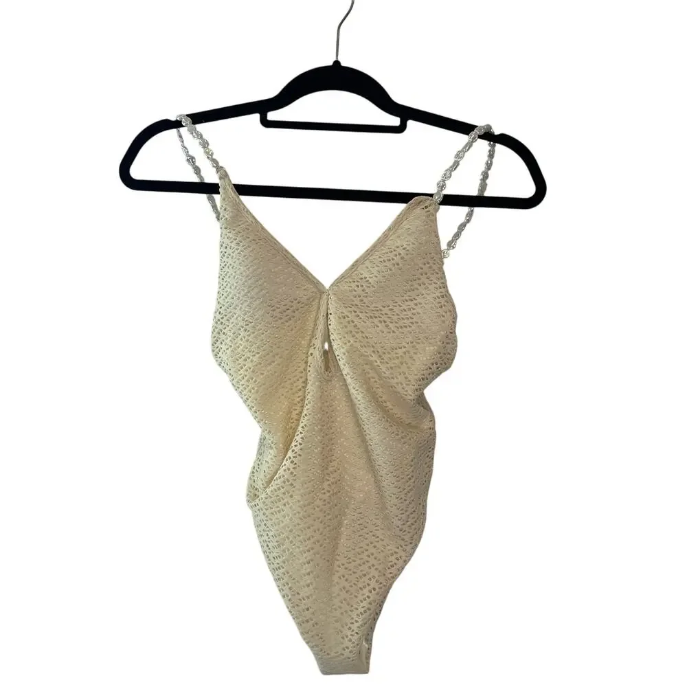 Anthropologie x Palmacea NWT Cream Lucia One-Piece Swimsuit Size XS